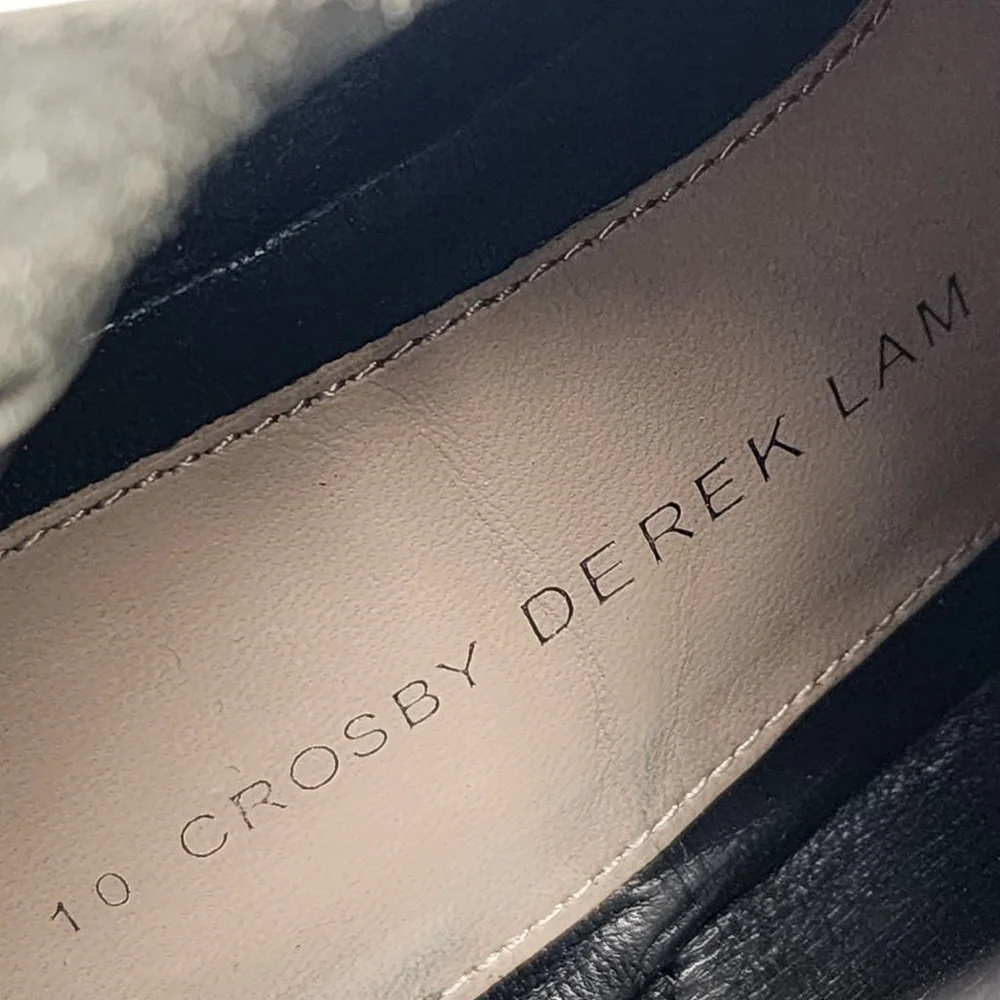 10‎ CROSBY DEREK LAM Black Leather Over the Knee Boots 9.5